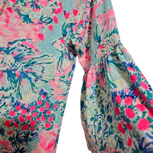 SOLD!!! LILLY PULITZER Del Lago Tunic Dress Cotton Blend Pink and Blue - Small - Picture 5 of 7